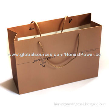 Promotional Paper Bags with PP Rope, Customized Sizes and Designs are Accepted